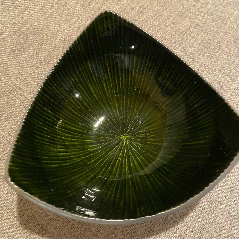 Simply Designs Small Bowl Green Inside Silver Outside